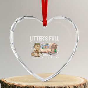 Funny Christmas Vacation Litter's Full Cat Heart Crystal Glass Ornament Xmas Movie TS11 Transparent Glass 3'' Heart Print Your Wear
