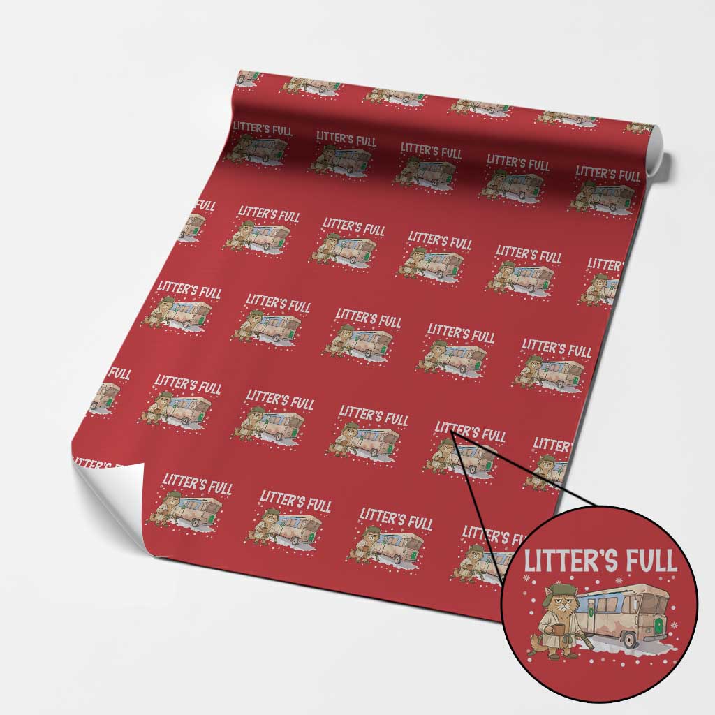 Funny Christmas Vacation Litter's Full Cat Wrapping Paper Roll Xmas Movie TS11 Red Print Your Wear