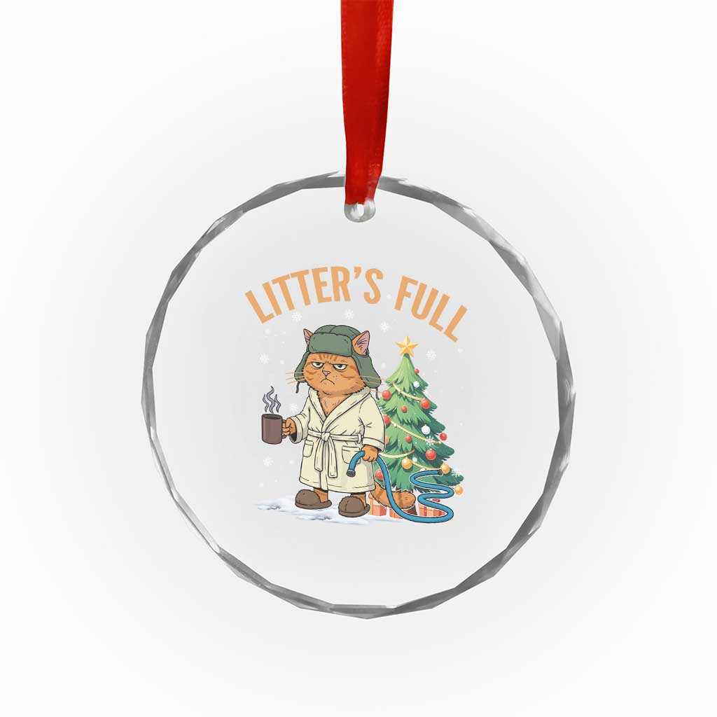Funny Christmas Vacation Movie Litter's Full Cat Crystal Glass Ornament Xmas Tree TS11 Print Your Wear