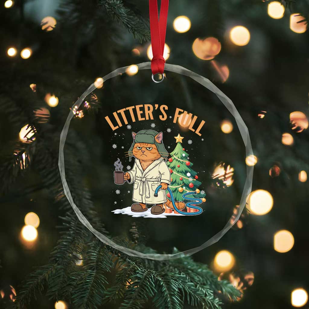 Funny Christmas Vacation Movie Litter's Full Cat Crystal Glass Ornament Xmas Tree TS11 Print Your Wear