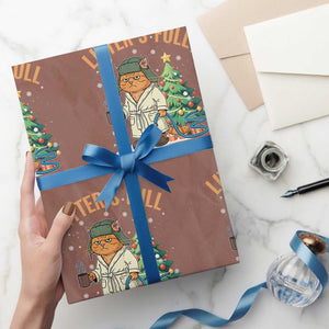 Funny Christmas Vacation Movie Litter's Full Cat Wrapping Paper Roll Xmas Tree TS11 Mocha Print Your Wear