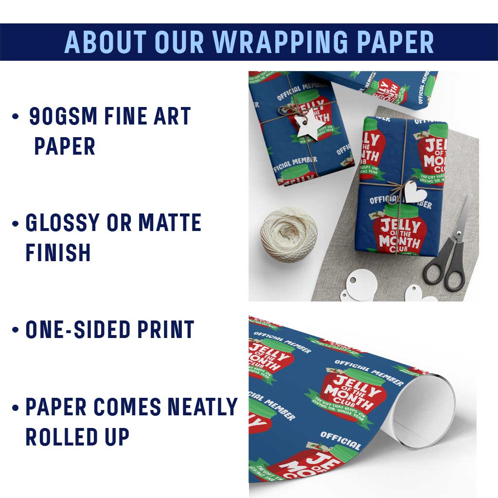 Funny Christmas Vacation Movie Wrapping Paper Roll Official Member Jelly Of The Month Club TS11 Print Your Wear
