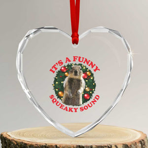 Funny Christmas Vacation Squirrel Movie Heart Crystal Glass Ornament It Is A Funny Squeaky Sound Xmas Wreath TS11 Transparent Glass 3'' Heart Print Your Wear