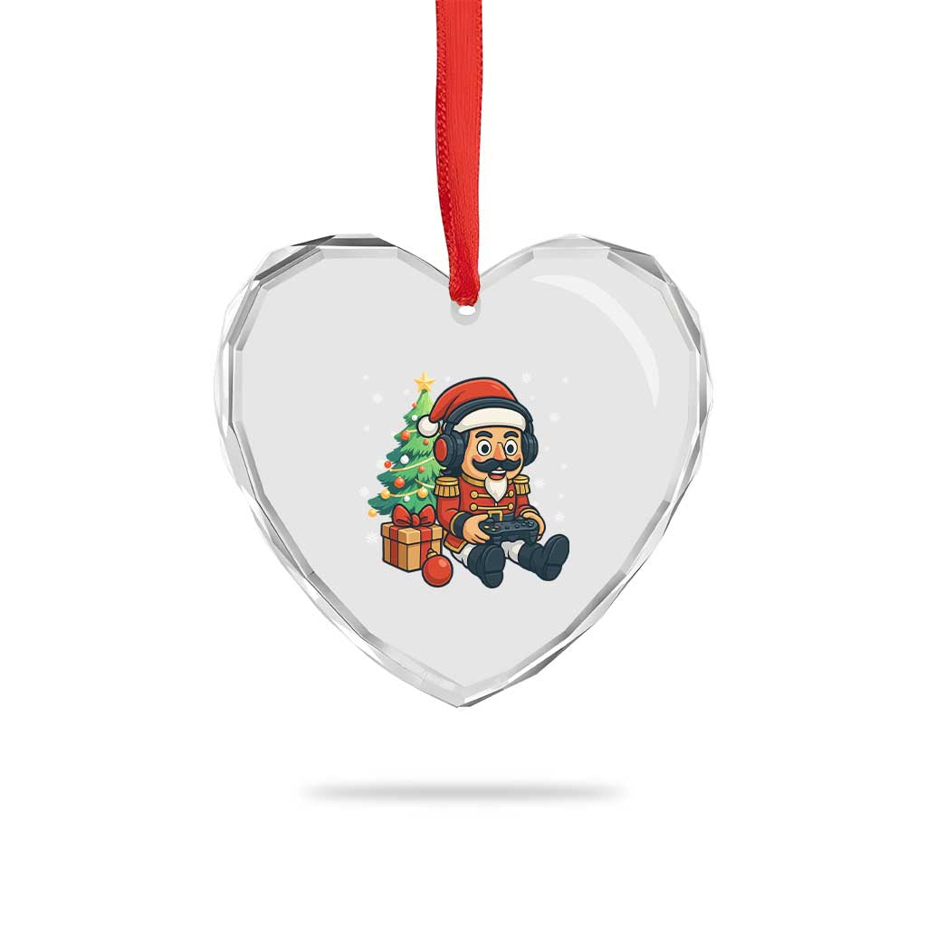 Funny Christmas Video Game Nutcracker Xmas Tree Gamer Heart Crystal Glass Ornament TS11 Print Your Wear