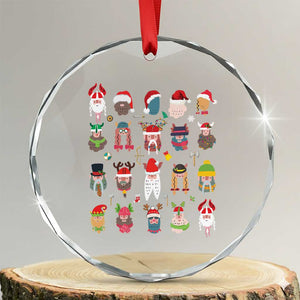 Funny Christmas Viking Crystal Glass Ornament Nordic Cute Viking Warriors TS11 Transparent Glass 3'' Circle Print Your Wear