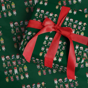Funny Christmas Viking Wrapping Paper Roll Nordic Cute Viking Warriors TS11 Green Print Your Wear