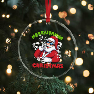 Funny Christmas Weed Crystal Glass Ornament Merryjuanna Christmas Santa Xmas TS11 Print Your Wear
