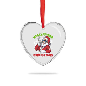 Funny Christmas Weed Heart Crystal Glass Ornament Merryjuanna Christmas Santa Xmas TS11 Print Your Wear