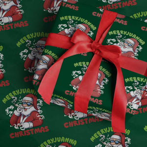 Funny Christmas Weed Wrapping Paper Roll Merryjuanna Christmas Santa Xmas TS11 Green Print Your Wear