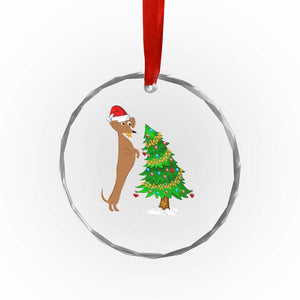 Funny Christmas Wiener Dog Crystal Glass Ornament Decorations Xmas Tree TS11 Print Your Wear