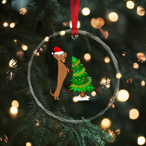 Funny Christmas Wiener Dog Crystal Glass Ornament Decorations Xmas Tree TS11 Print Your Wear