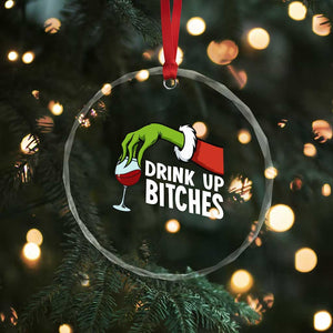 Funny Christmas Wine Crystal Glass Ornament Drink Up Bitches TS14 Print Your Wear