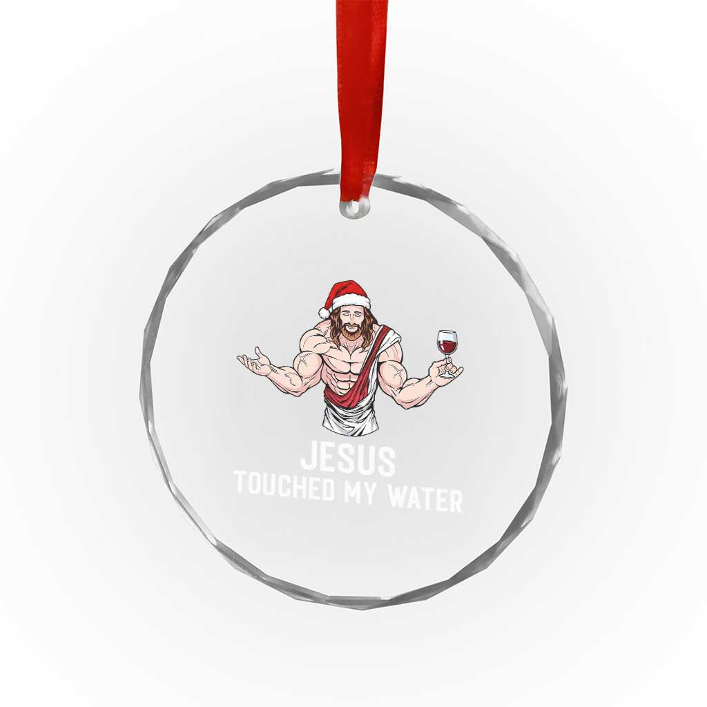 Funny Christmas Wine Crystal Glass Ornament Jesus Drank Wine TS14 Print Your Wear