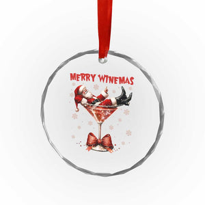 Funny Christmas Wine Crystal Glass Ornament Santa Feeling Xmas TS14 Print Your Wear