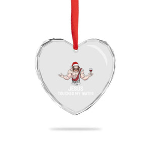Funny Christmas Wine Heart Crystal Glass Ornament Jesus Drank Wine TS14 Print Your Wear