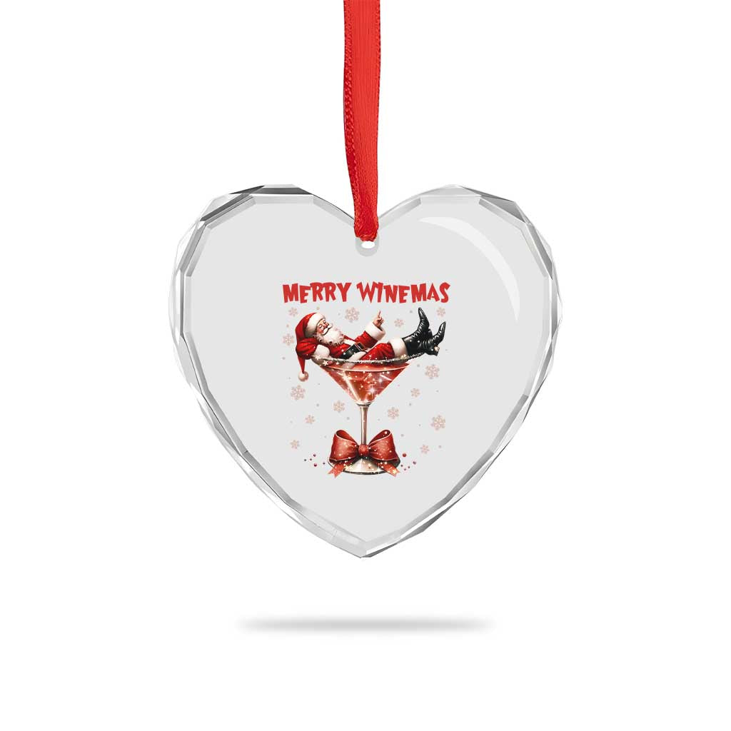 Funny Christmas Wine Heart Crystal Glass Ornament Santa Feeling Xmas TS14 Print Your Wear