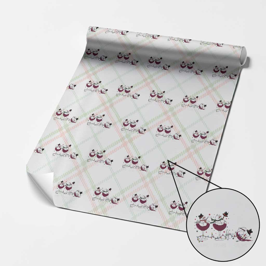 Funny Christmas Wine Wrapping Paper Roll Drink Drank Drunk Snowman Xmas TS11 Christmas Plaid Print Your Wear