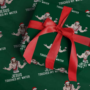 Funny Christmas Wine Wrapping Paper Roll Jesus Drank Wine TS14 Green Print Your Wear