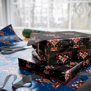 Funny Christmas Wine Wrapping Paper Roll Santa Feeling Xmas TS14 Black Print Your Wear