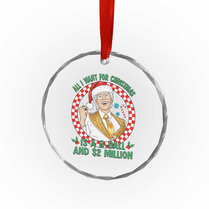 Funny Christmas Wish Billy Meme Crystal Glass Ornament A 8 Ball and 2 Million Dollars Baby Uncle Santa Hat TS02 Print Your Wear