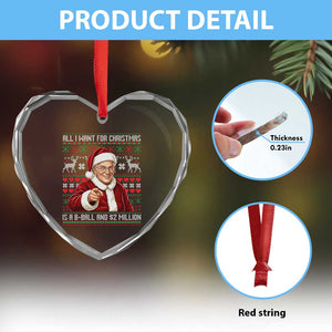 Funny Christmas Wish Billy Meme Heart Crystal Glass Ornament A 8 Ball and 2 Million Dollars Baby Uncle Cosplay Santa TS02 Print Your Wear