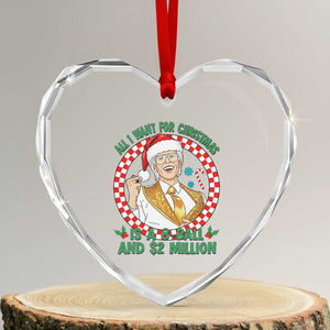 Funny Christmas Wish Billy Meme Heart Crystal Glass Ornament A 8 Ball and 2 Million Dollars Baby Uncle Santa Hat TS02 Transparent Glass 3'' Heart Print Your Wear