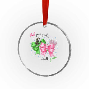 Funny Christmas Witch Pink Goes Good With Green Crystal Glass Ornament TS11 Print Your Wear