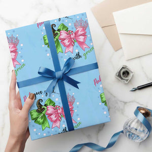 Funny Christmas Witch Pink Goes Good With Green Wrapping Paper Roll TS11 Light Blue Print Your Wear