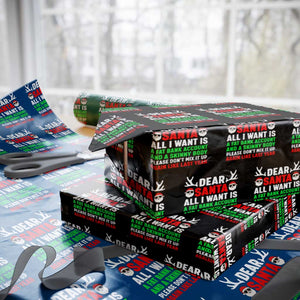 Funny Christmas Wrapping Paper Roll Dear Santa All I Want Is A Fat Bank Account Skinny Body TS10 Black Print Your Wear