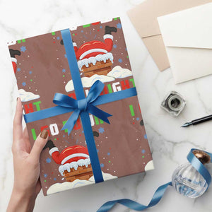 Funny Christmas Wrapping Paper Roll I Go Down All Night TS11 Mocha Print Your Wear