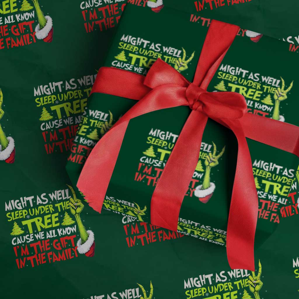 Funny Christmas Wrapping Paper Roll I'm The Gift Kids Pajamas Girls Boys TS10 Green Print Your Wear