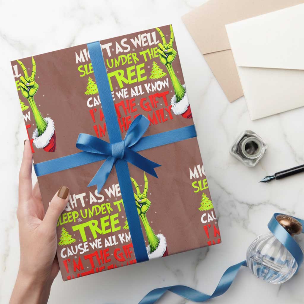 Funny Christmas Wrapping Paper Roll I'm The Gift Kids Pajamas Girls Boys TS10 Mocha Print Your Wear
