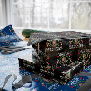 Funny Christmas Wrapping Paper Roll Kith Me Under The Mithletoe Tyson Ugly Xmas TS10 Black Print Your Wear