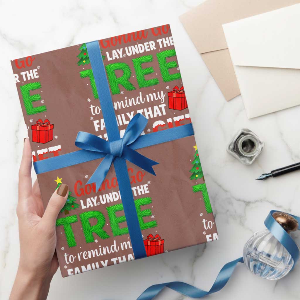 Funny Christmas Wrapping Paper Roll Lay Under The Tree Xmas Family Pajama Gift TS10 Mocha Print Your Wear