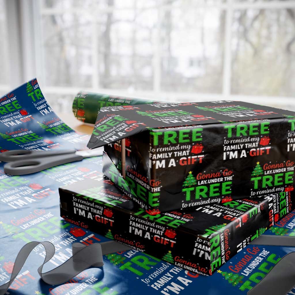 Funny Christmas Wrapping Paper Roll Lay Under The Tree Xmas Family Pajama Gift TS10 Black Print Your Wear