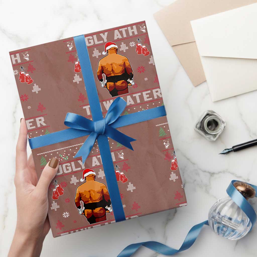 Funny Christmas Wrapping Paper Roll Merry Chrithmith Ugly Ath Thweater Tyson TS10 Mocha Print Your Wear