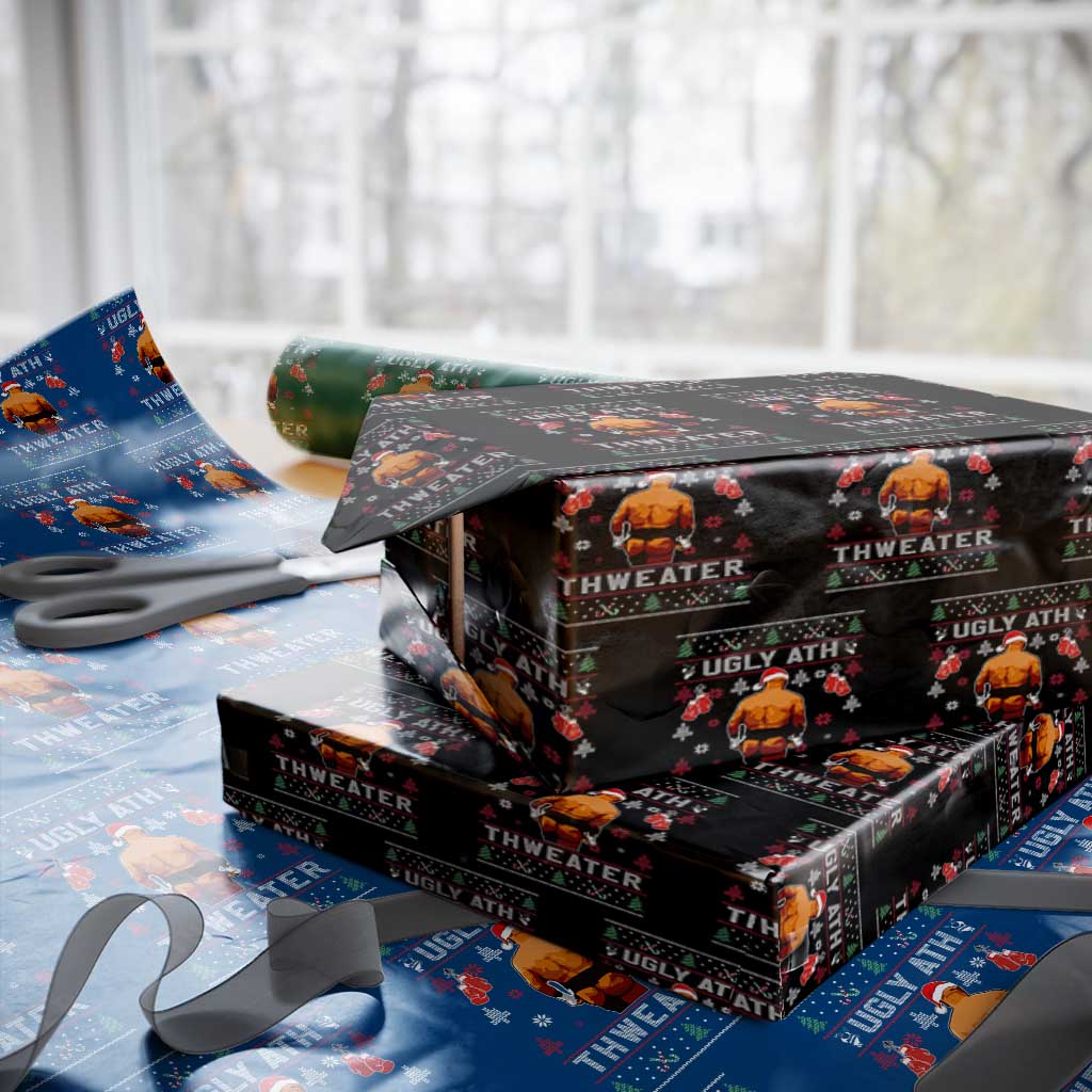 Funny Christmas Wrapping Paper Roll Merry Chrithmith Ugly Ath Thweater Tyson TS10 Black Print Your Wear