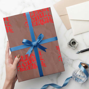 Funny Christmas Wrapping Paper Roll Sleigh Girl Sleigh Reindeer TS11 Mocha Print Your Wear