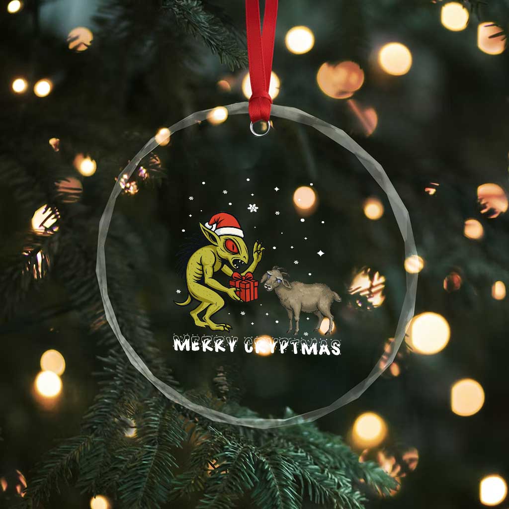 Funny Chupacabra Crystal Glass Ornament Merry Cryptmas Christmas Gift TS12 Print Your Wear