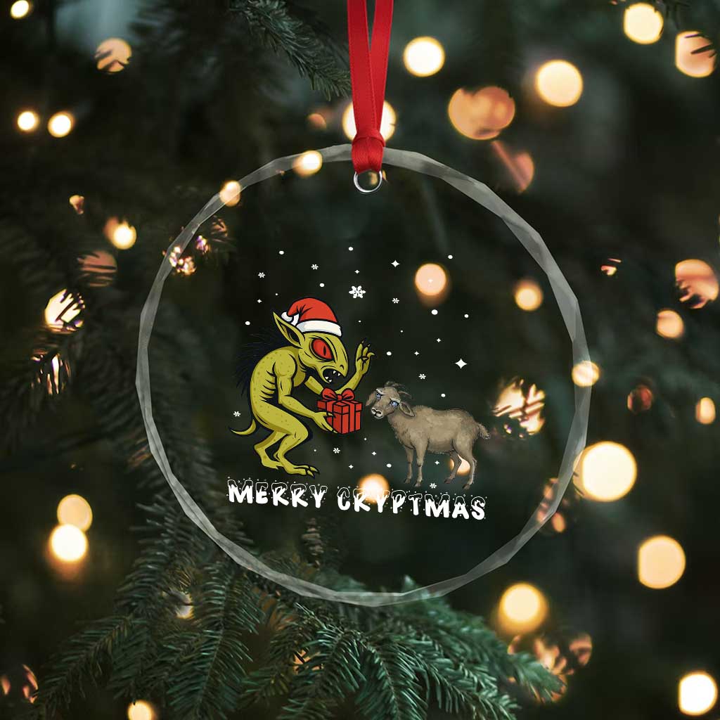 Funny Chupacabra Crystal Glass Ornament Merry Cryptmas Christmas Gift TS12 Print Your Wear