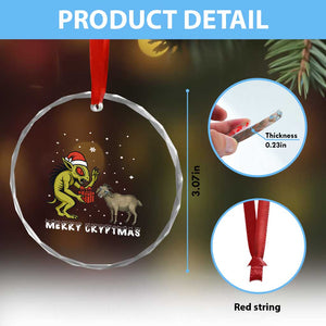 Funny Chupacabra Crystal Glass Ornament Merry Cryptmas Christmas Gift TS12 Print Your Wear