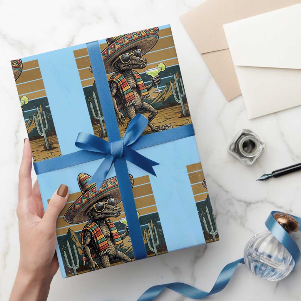Funny Chupacabra Fiesta Wrapping Paper Roll Cinco De Mayo Gift TS12 Light Blue Print Your Wear