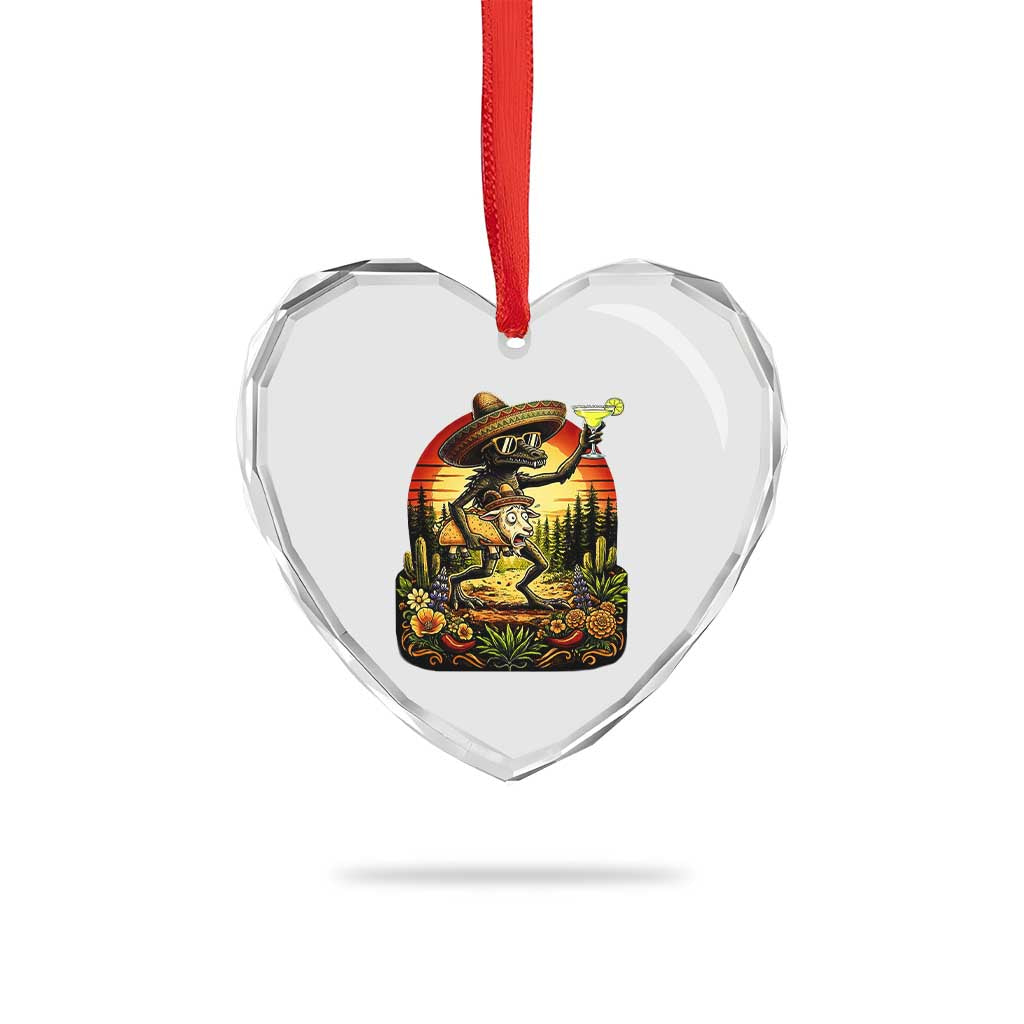 Funny Chupacabra Goat Taco Lover Heart Crystal Glass Ornament Cinco De Mayo Party Gift TS12 Print Your Wear