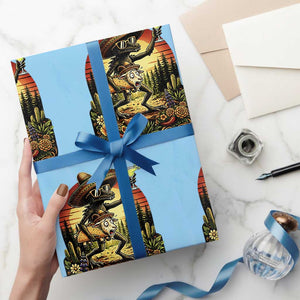 Funny Chupacabra Goat Taco Lover Wrapping Paper Roll Cinco De Mayo Party Gift TS12 Light Blue Print Your Wear