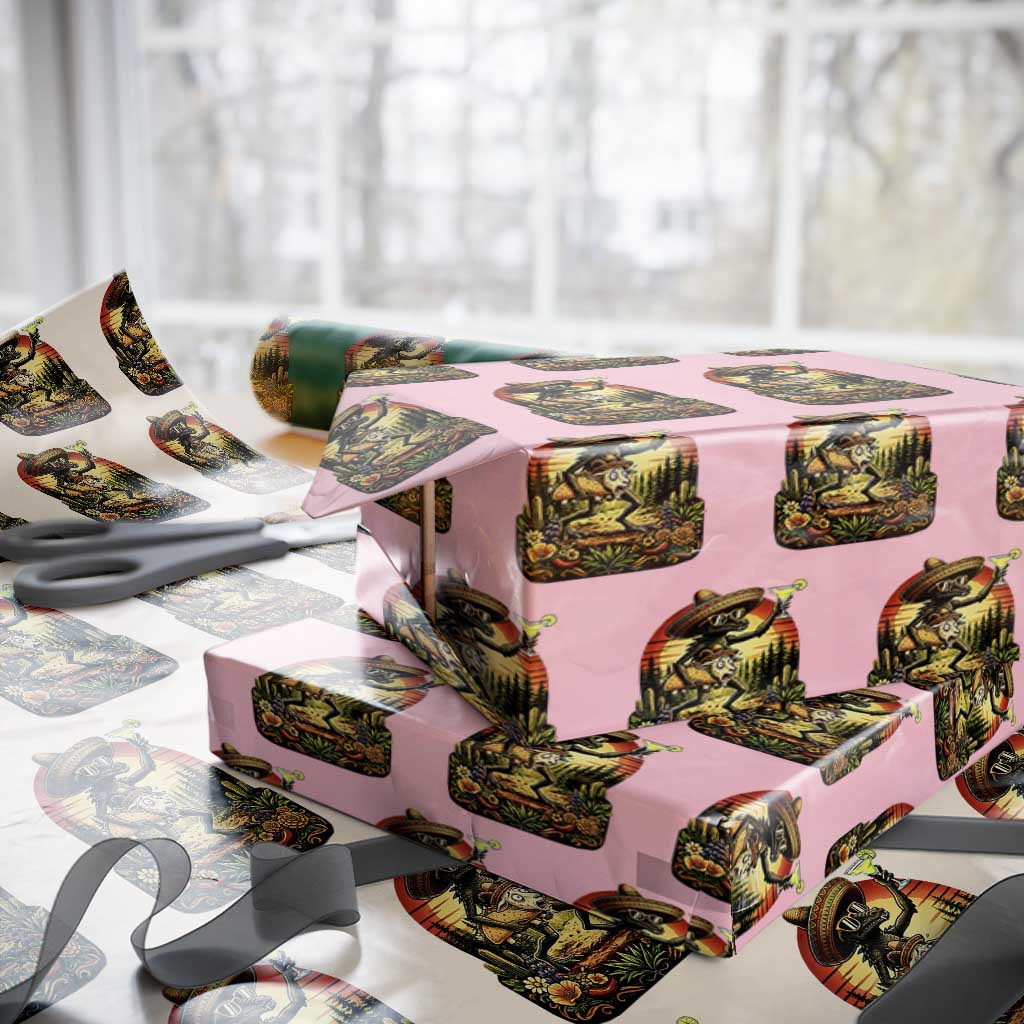 Funny Chupacabra Goat Taco Lover Wrapping Paper Roll Cinco De Mayo Party Gift TS12 Light Pink Print Your Wear