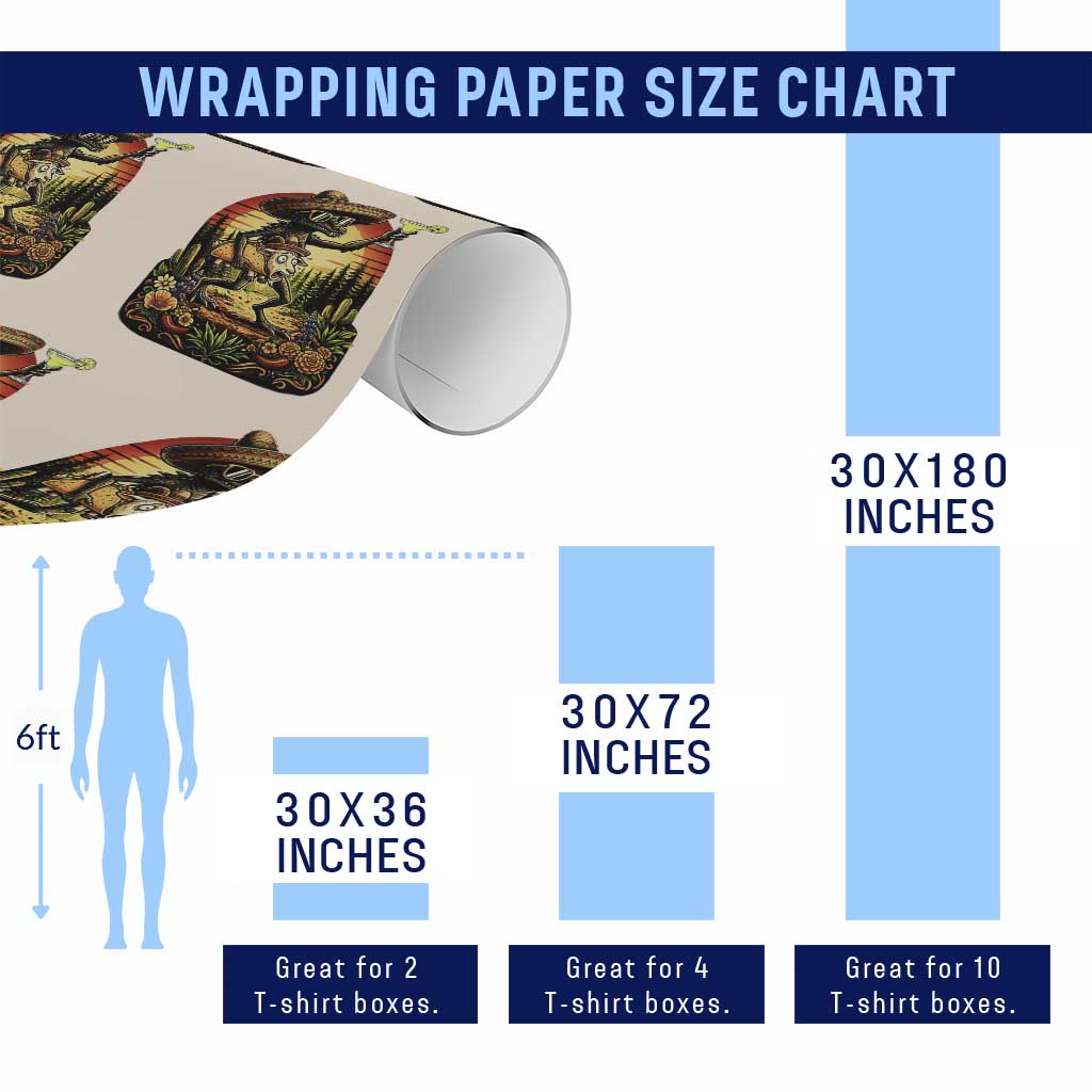 Funny Chupacabra Goat Taco Lover Wrapping Paper Roll Cinco De Mayo Party Gift TS12 Print Your Wear