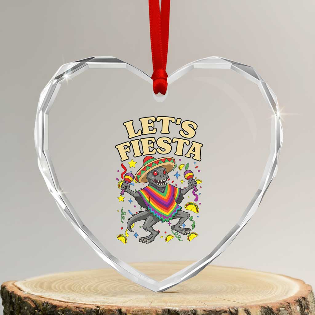 Funny Chupacabra Lets Fiesta Heart Crystal Glass Ornament Cinco De Mayo Gift TS12 Transparent Glass 3'' Heart Print Your Wear