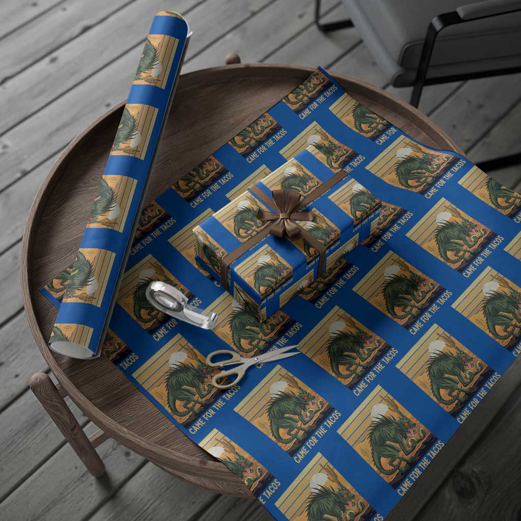 Funny Chupacabra Taco Lover Wrapping Paper Roll Came For The Tacos TS12 Blue Print Your Wear