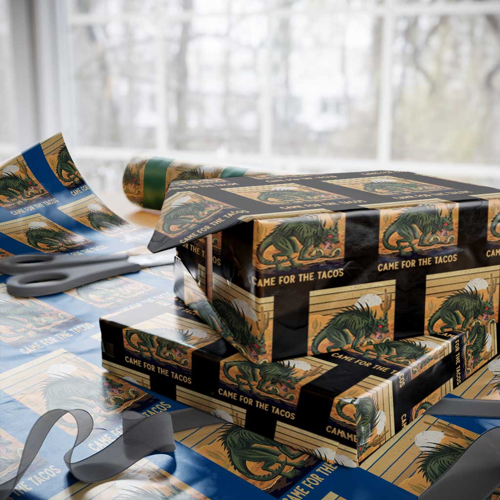 Funny Chupacabra Taco Lover Wrapping Paper Roll Came For The Tacos TS12 Black Print Your Wear