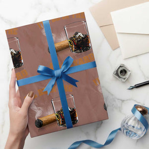 Funny Cigar Bourbon Lovers Wrapping Paper Roll I'll Be In The Backyard TS10 Mocha Print Your Wear